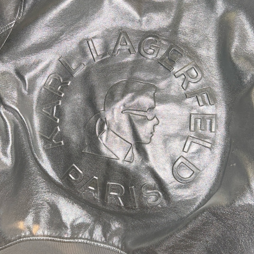 Karl Lagerfeld Paris button up leather jacket